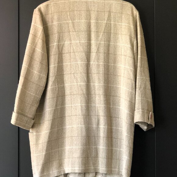 Vintage Tan & Brown 3/4 Sleeve Blazer - Picture 4 of 4